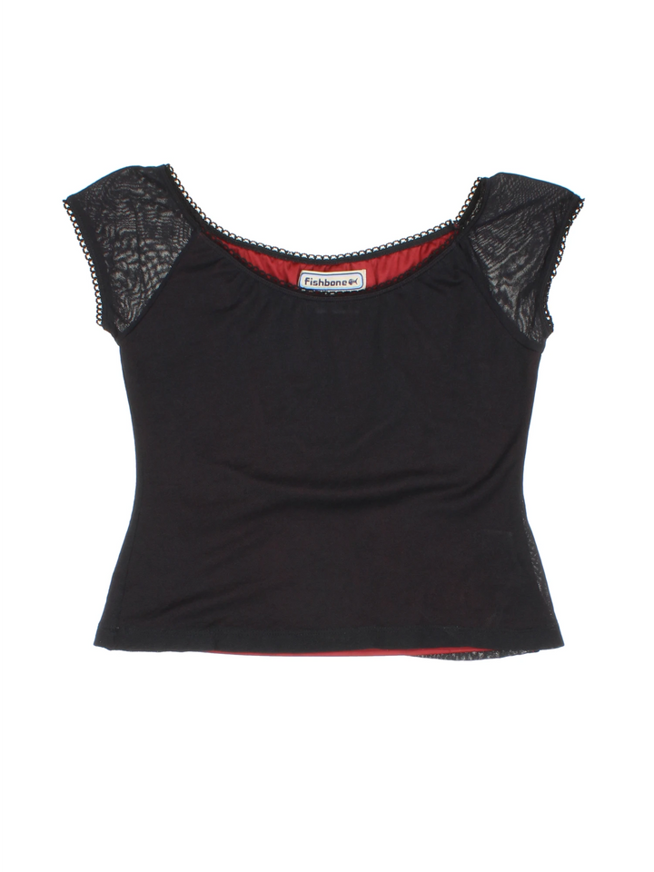 Y2K Sheer Layered Top (Size XS)