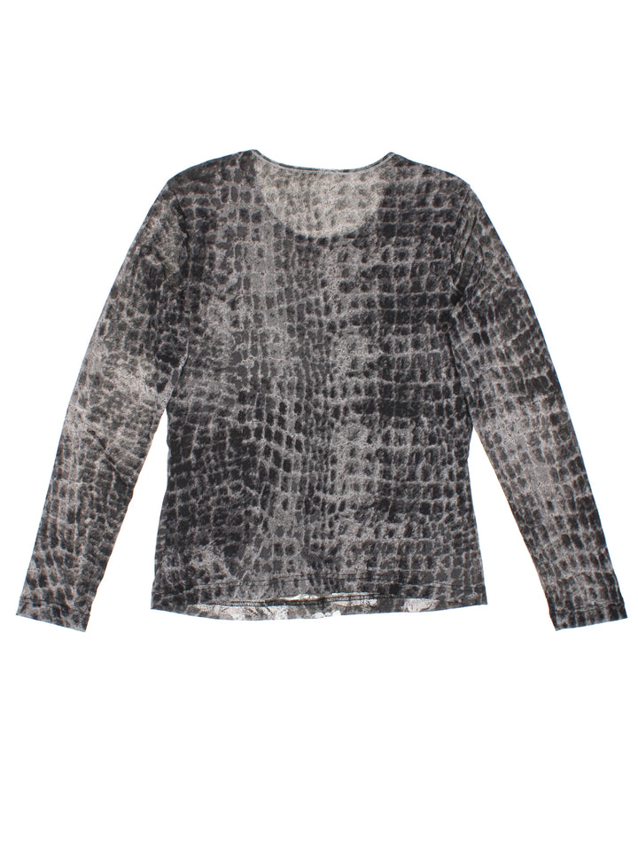 Y2K Embellished Long Sleeve Top (Size S)