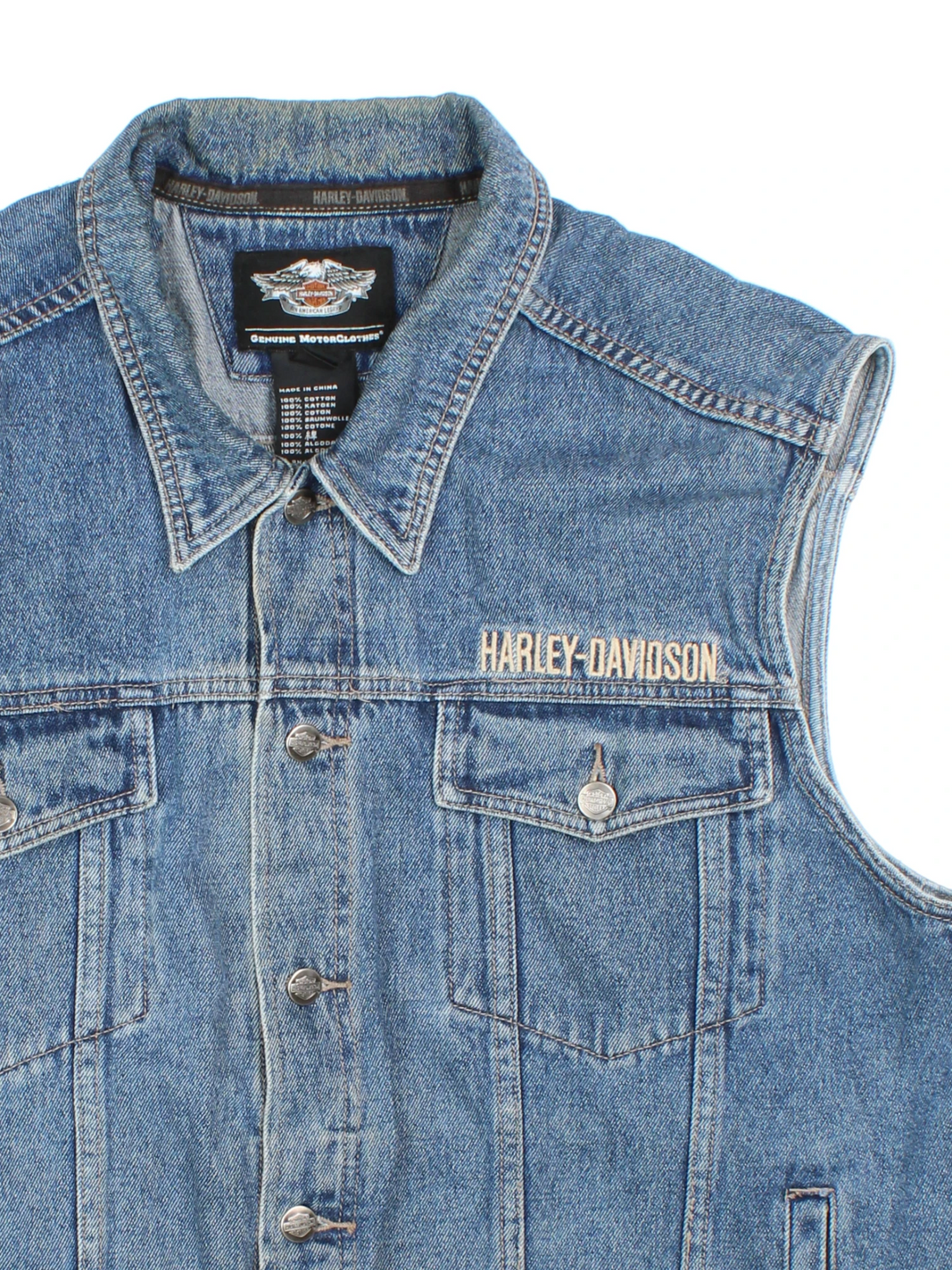 90's Harley-Davidson Denim Vest (Size XL)
