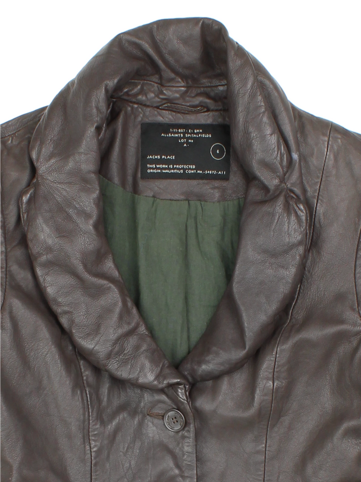 Y2K All Saints Leather Blazer (Size XXS)