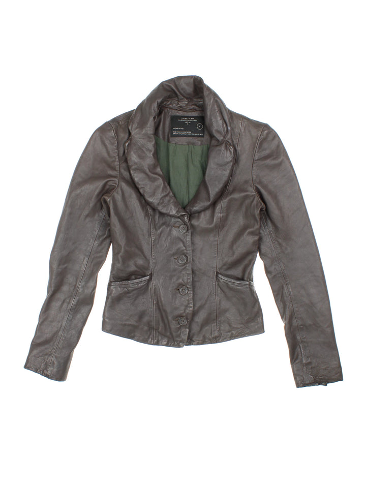 Y2K All Saints Leather Blazer (Size XXS)