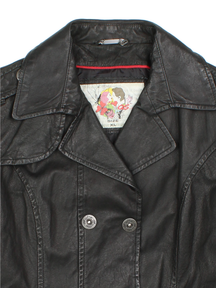 Y2K Leather Jacket (Size M)