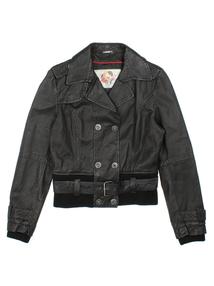 Y2K Leather Jacket (Size M)