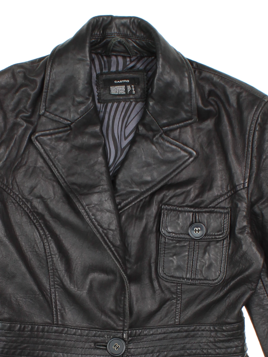 Y2K Leather Blazer (Size XXS)