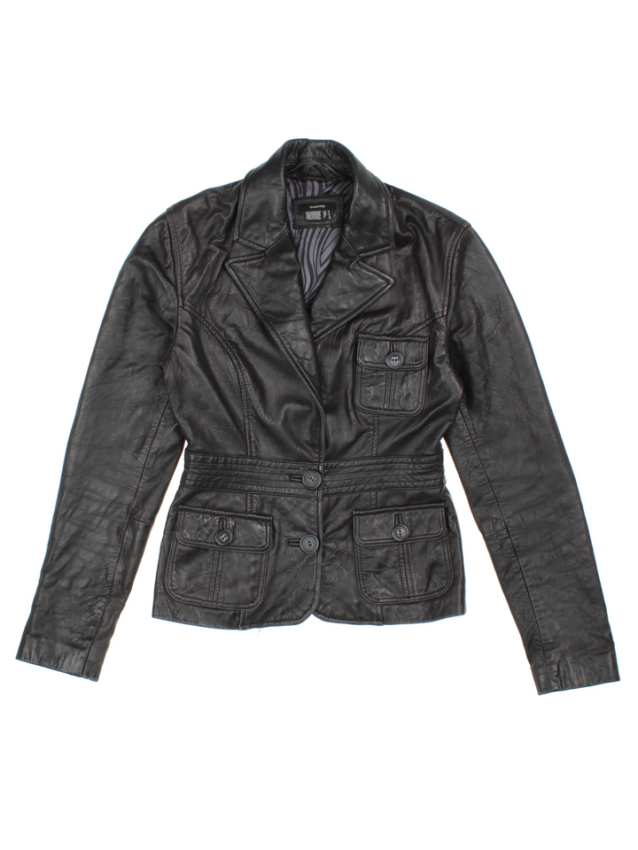 Y2K Leather Blazer (Size XXS)