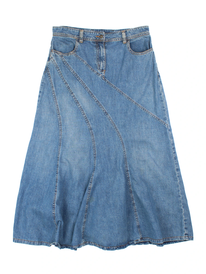 Y2K Denim Midi Skirt (Size XL)