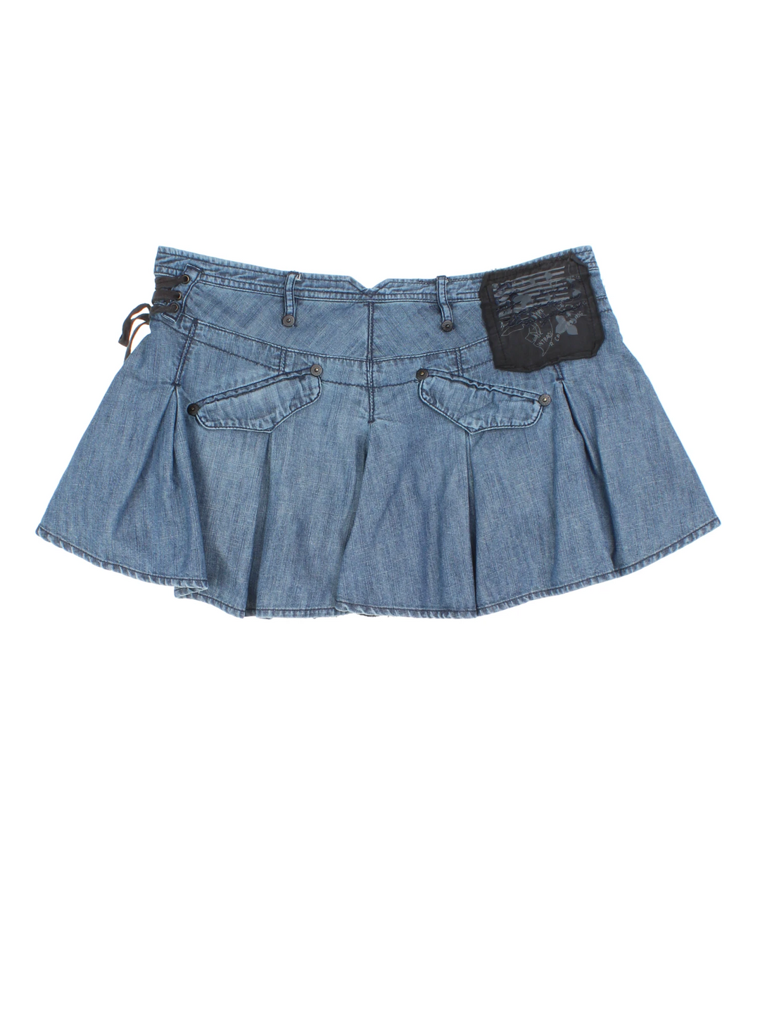 Y2K Low Rise Denim Mini Skirt (Size XXS)