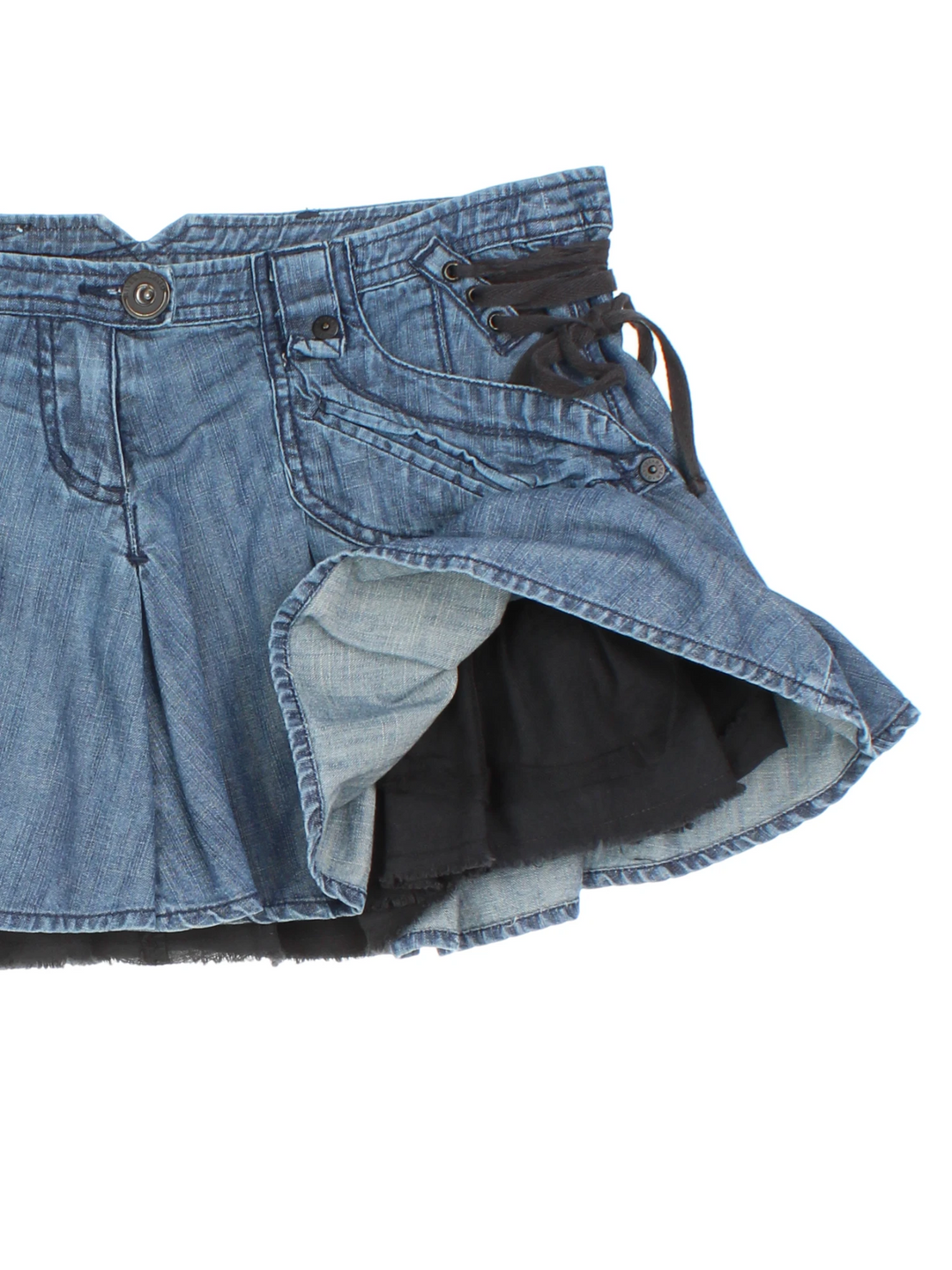 Y2K Low Rise Denim Mini Skirt (Size XXS)