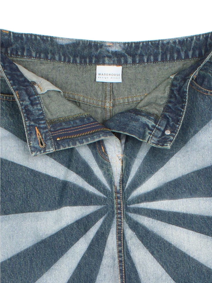 Y2K Denim Mini Skirt (Size XL)