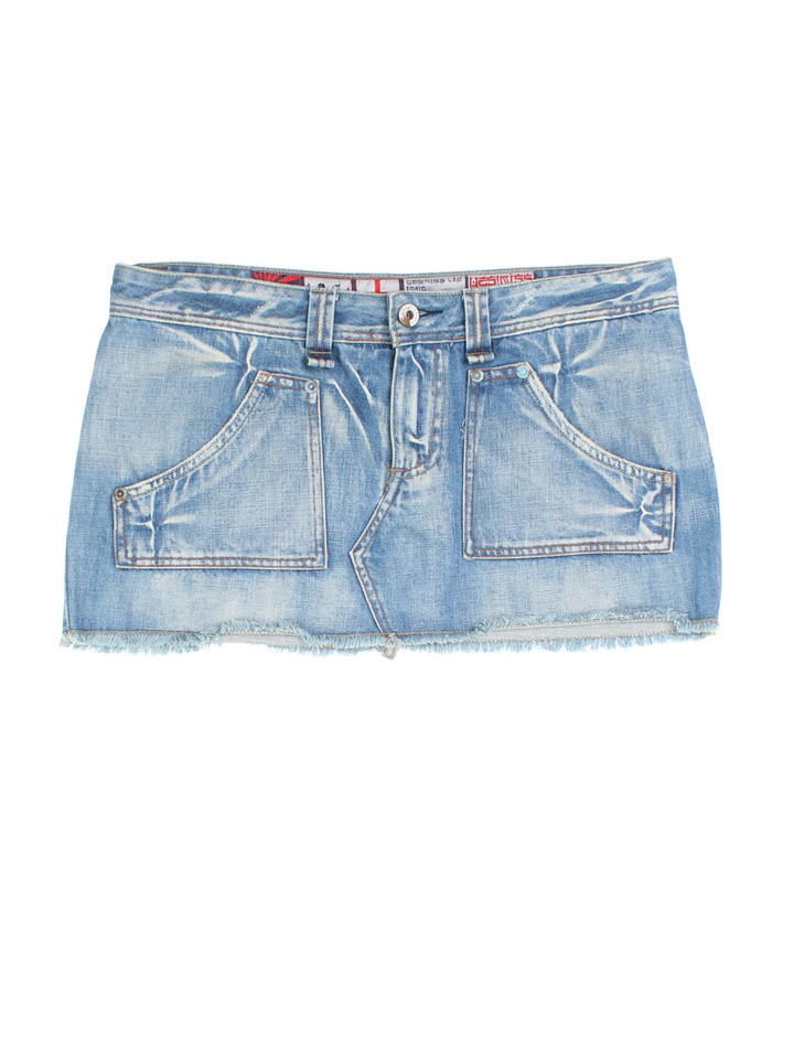 Y2K Low Rise Denim Mini Skirt (Size XS)