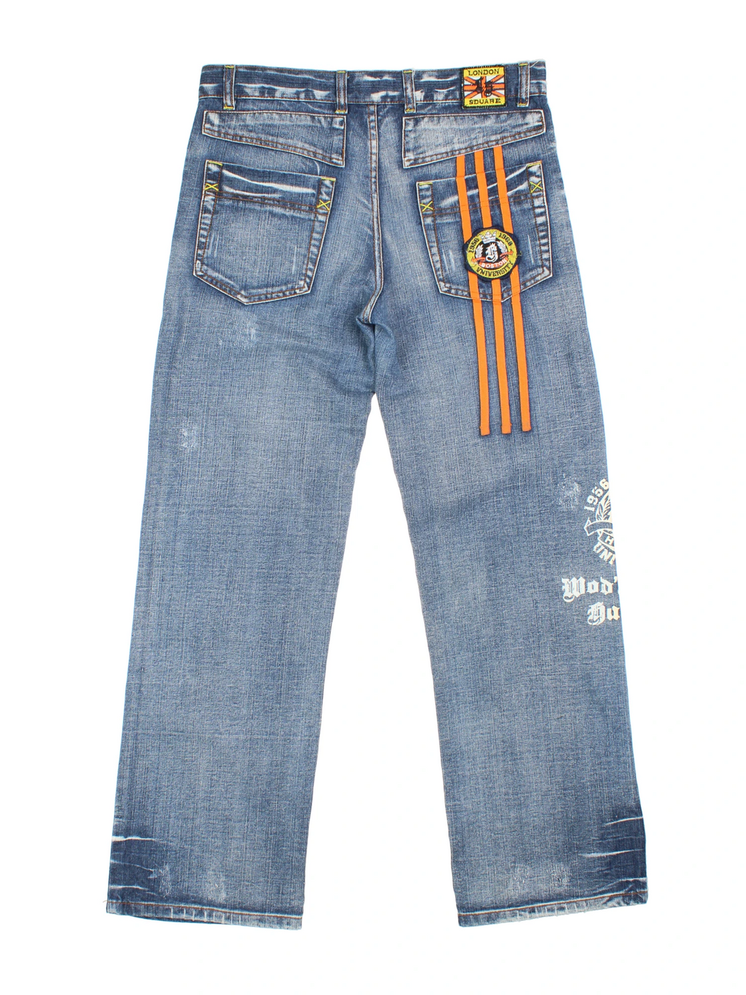 Y2K Patch Detail Jeans (Size XXL)