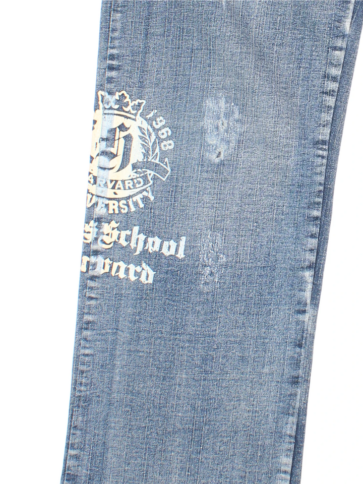 Y2K Patch Detail Jeans (Size XXL)