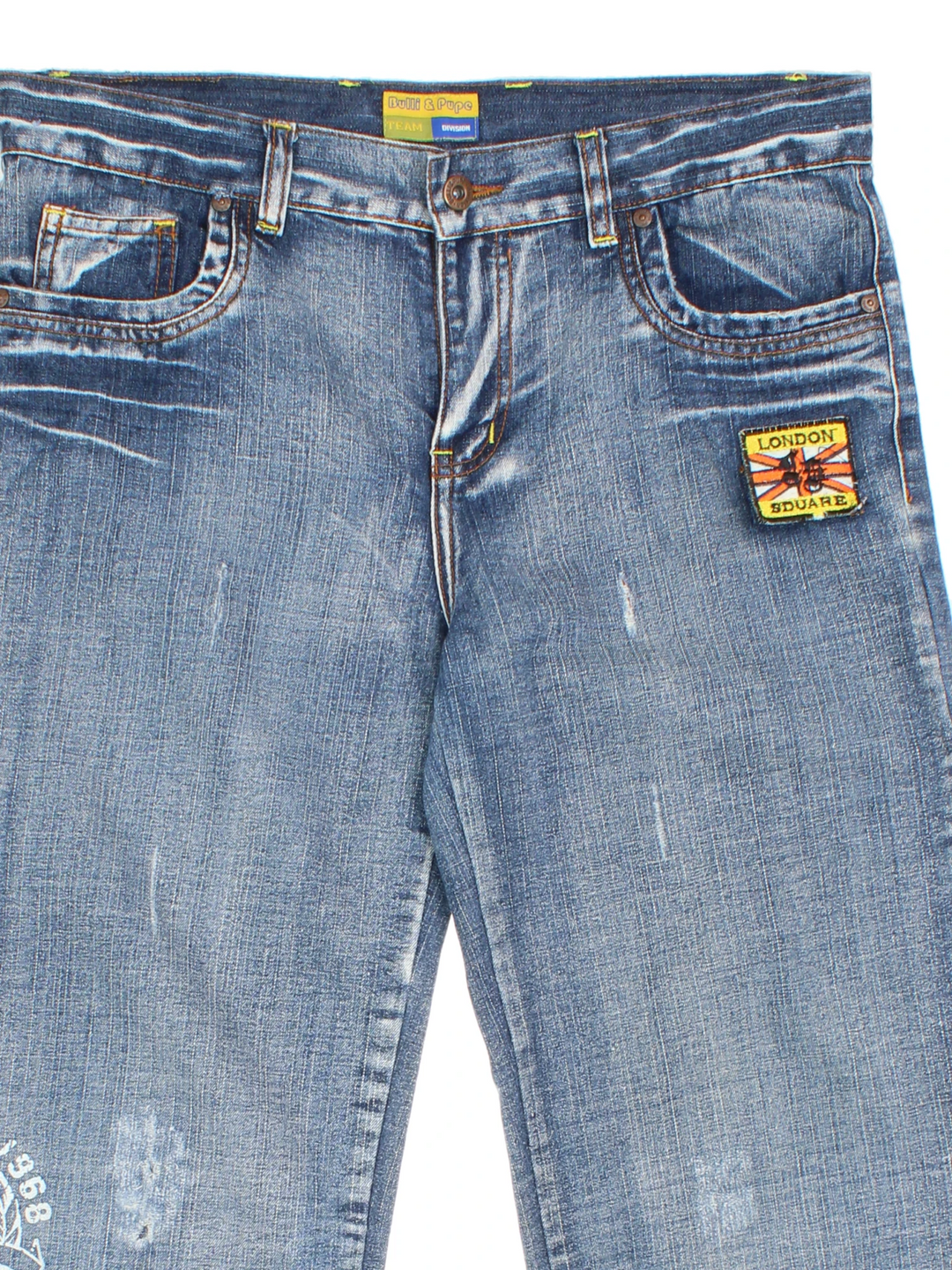Y2K Patch Detail Jeans (Size XXL)