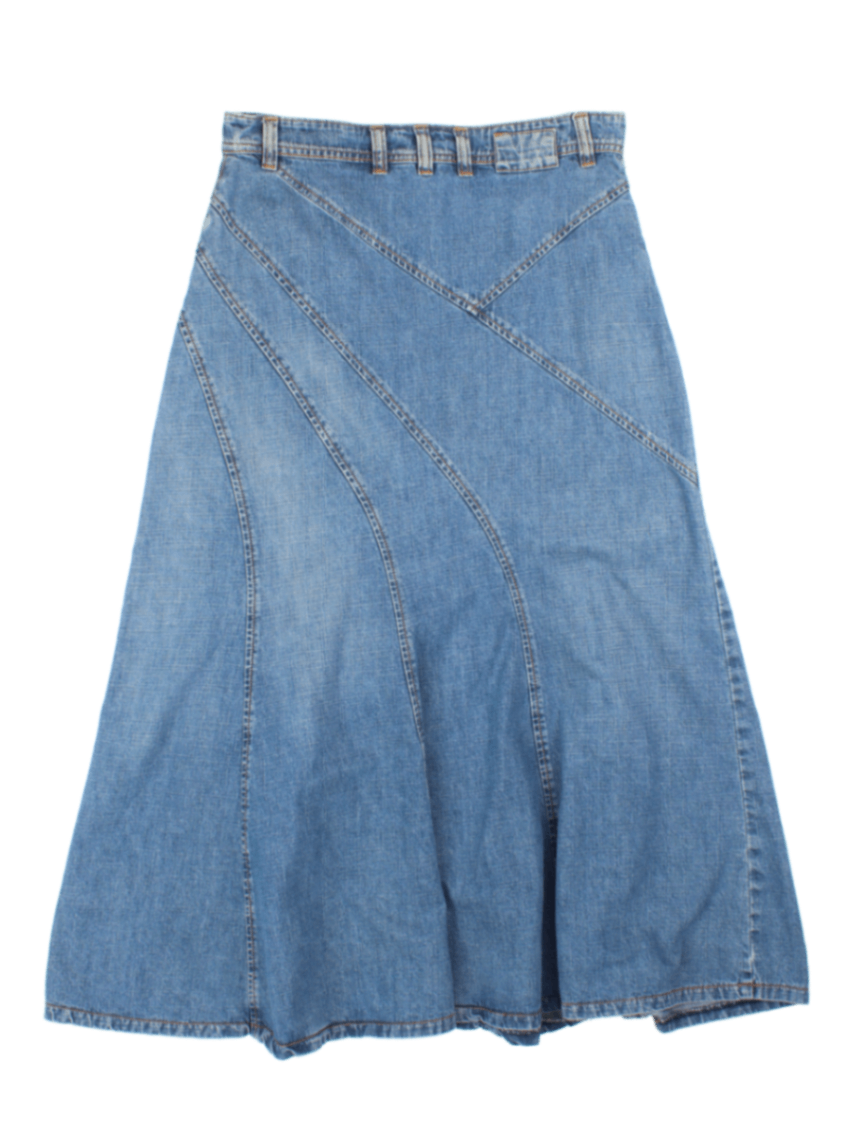 Y2K Denim Midi Skirt (Size XL)