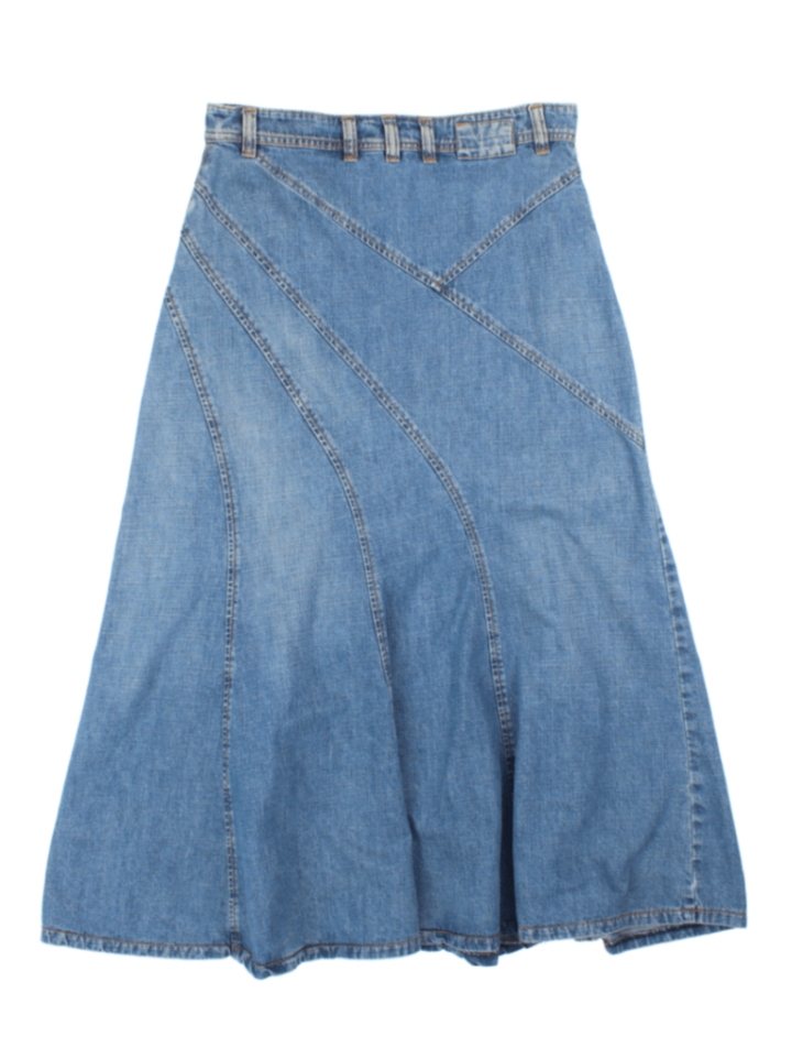 Y2K Denim Midi Skirt (Size XL)