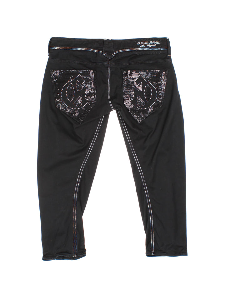 Y2K Embellished Capri Guess Jeans (Size L)