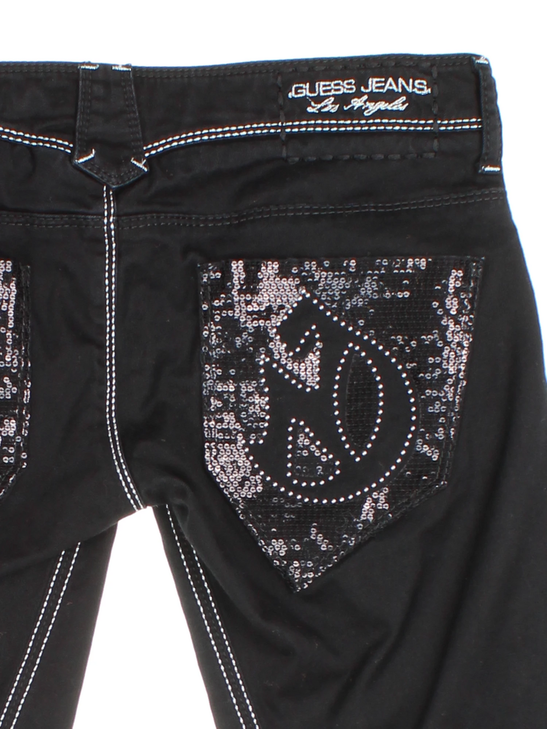 Y2K Embellished Capri Guess Jeans (Size L)