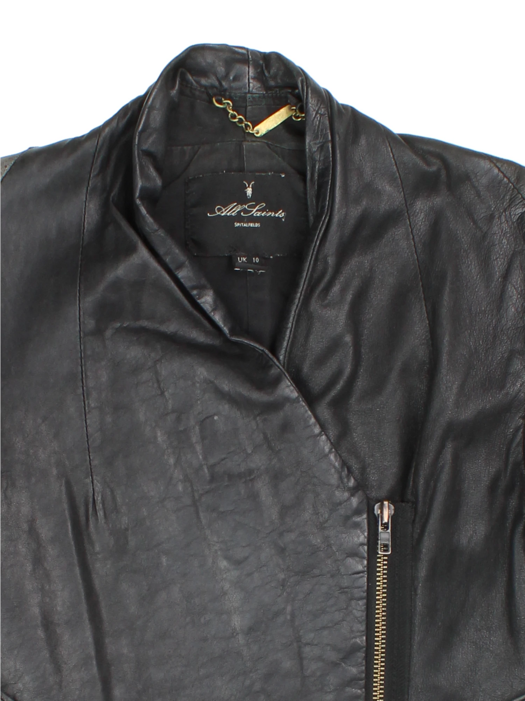 Y2K All Saints Leather Jacket (Size XXS)