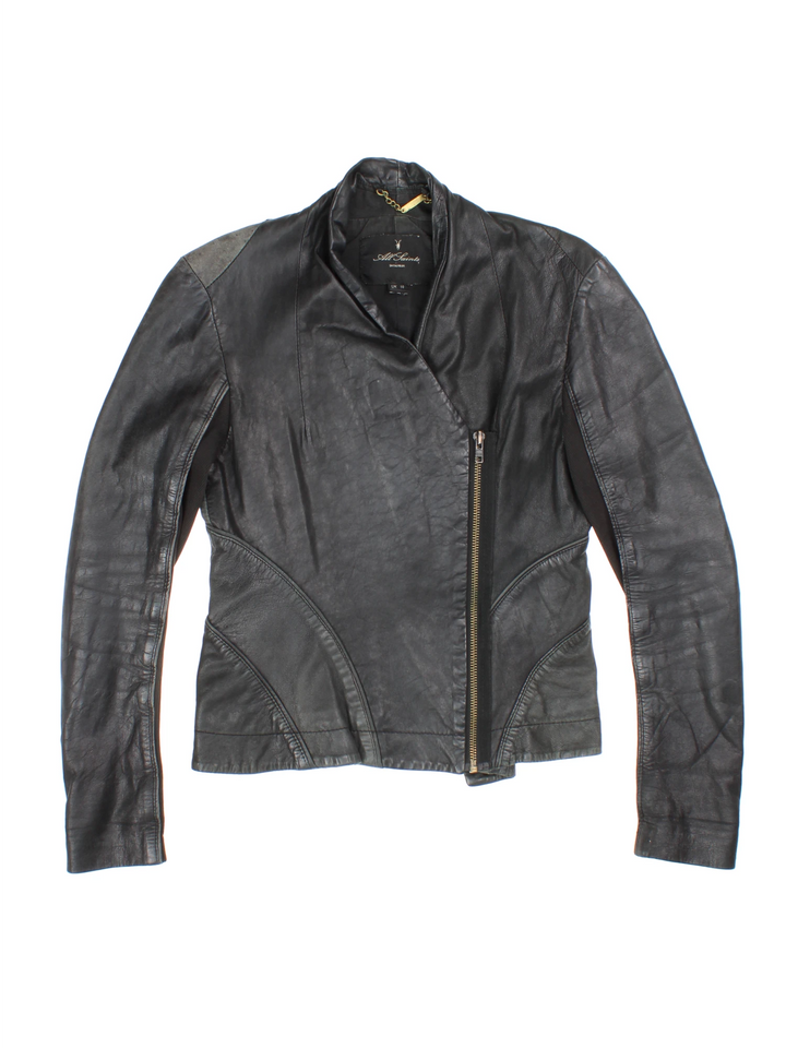 Y2K All Saints Leather Jacket (Size XXS)
