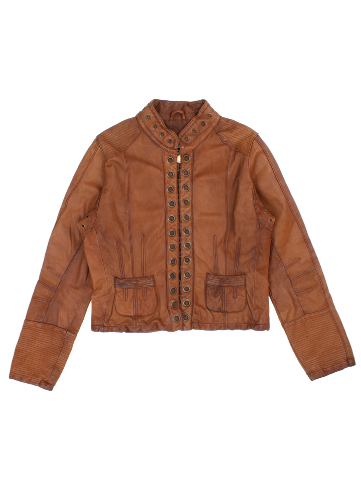 Y2K Essential Antwerp Leather Jacket (Size M)