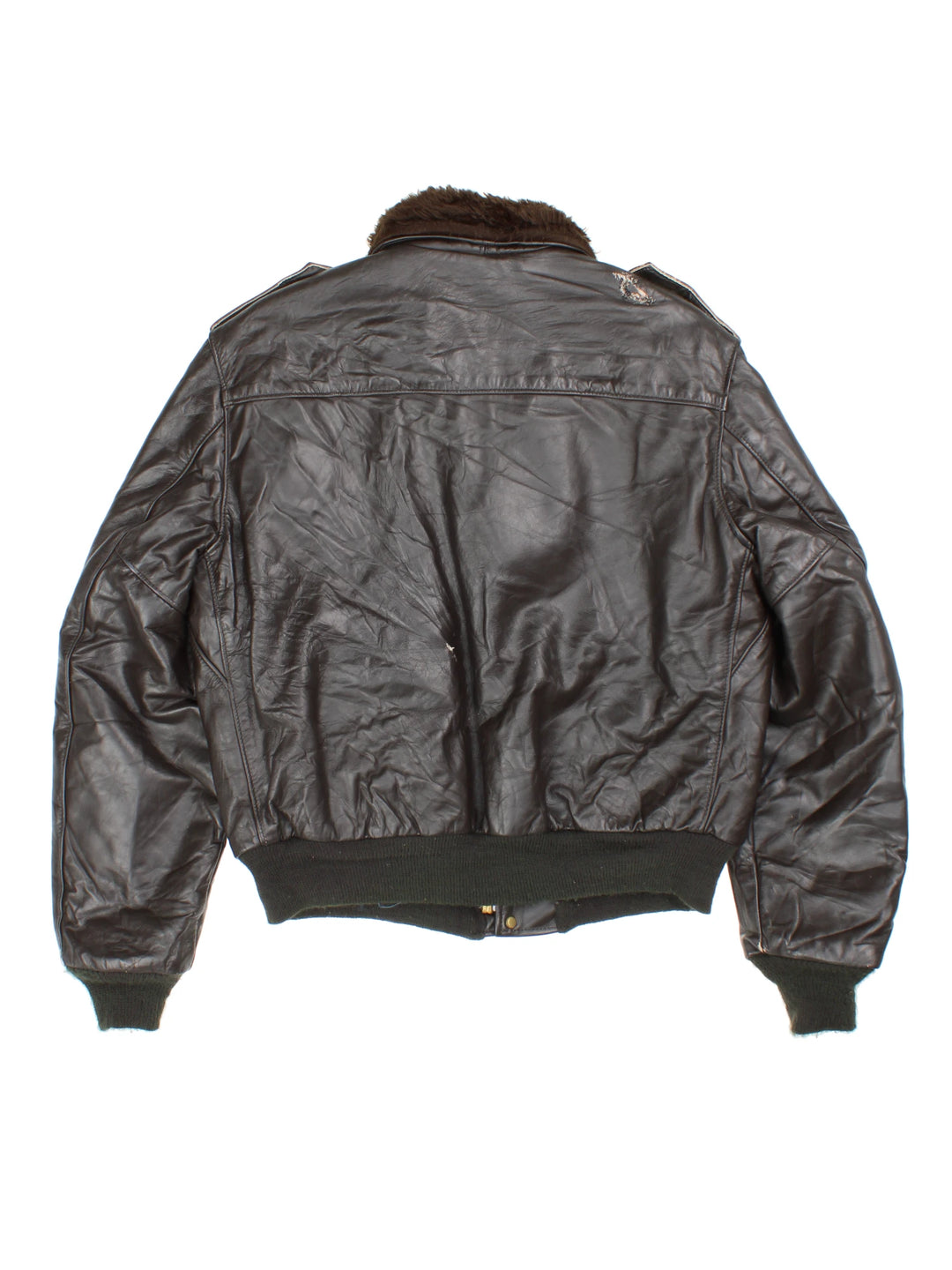 Vintage Schott Bros NYC Leather Flight Jacket (Size L)