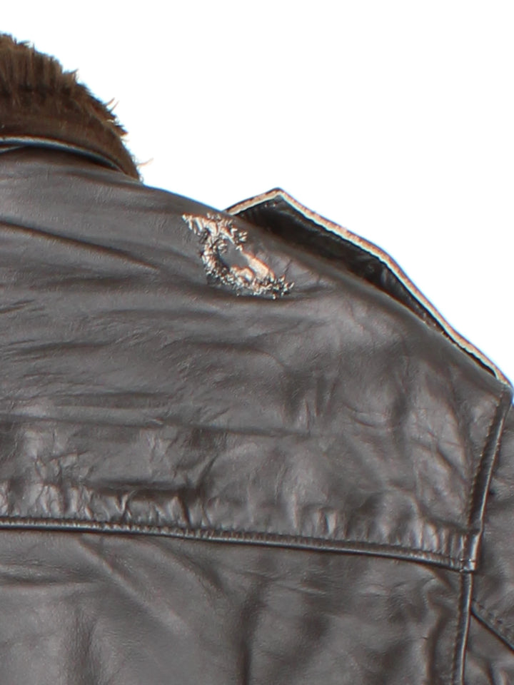 Vintage Schott Bros NYC Leather Flight Jacket (Size L)