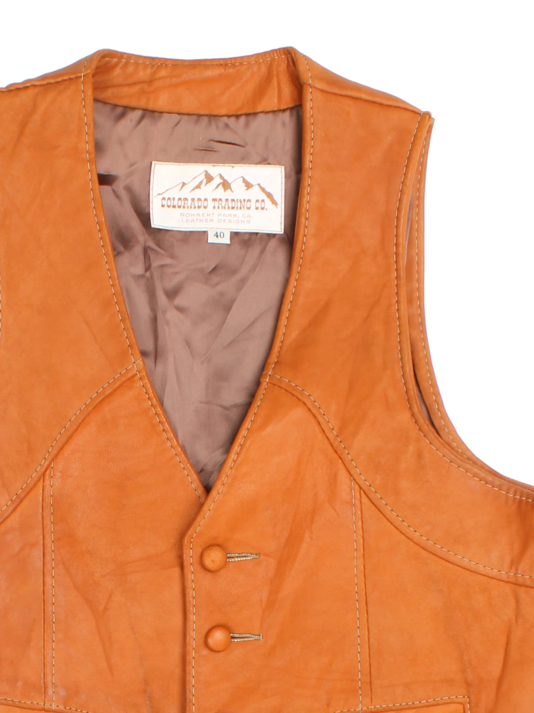 70's Leather Waistcoat (Size M)