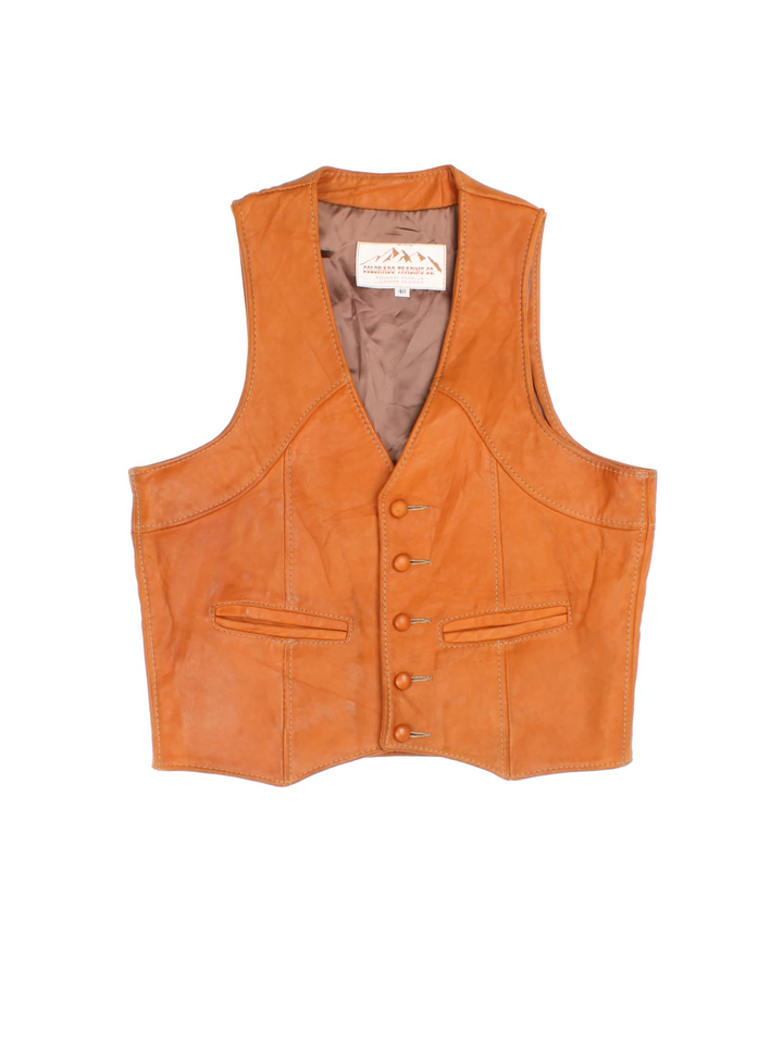 70's Leather Waistcoat (Size M)