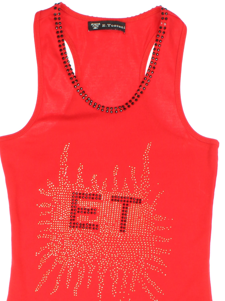 E.Toscani Y2K Diamante Tank Top (Size XXS)
