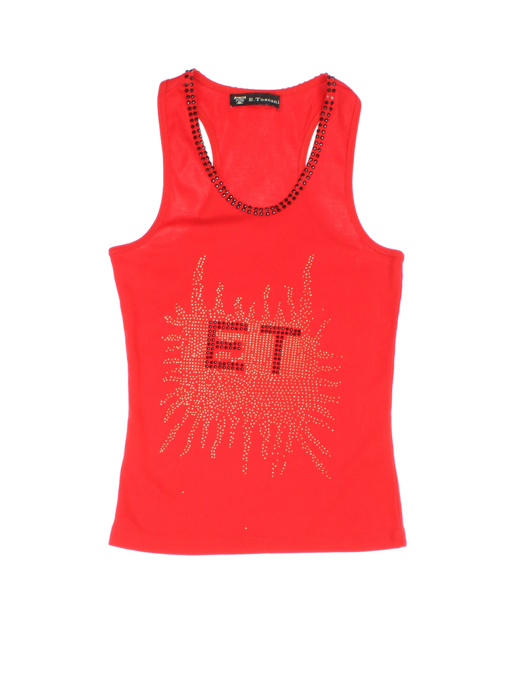 E.Toscani Y2K Diamante Tank Top (Size XXS)