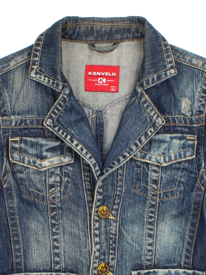 Y2K Denim Blazer Jacket (Size XS)