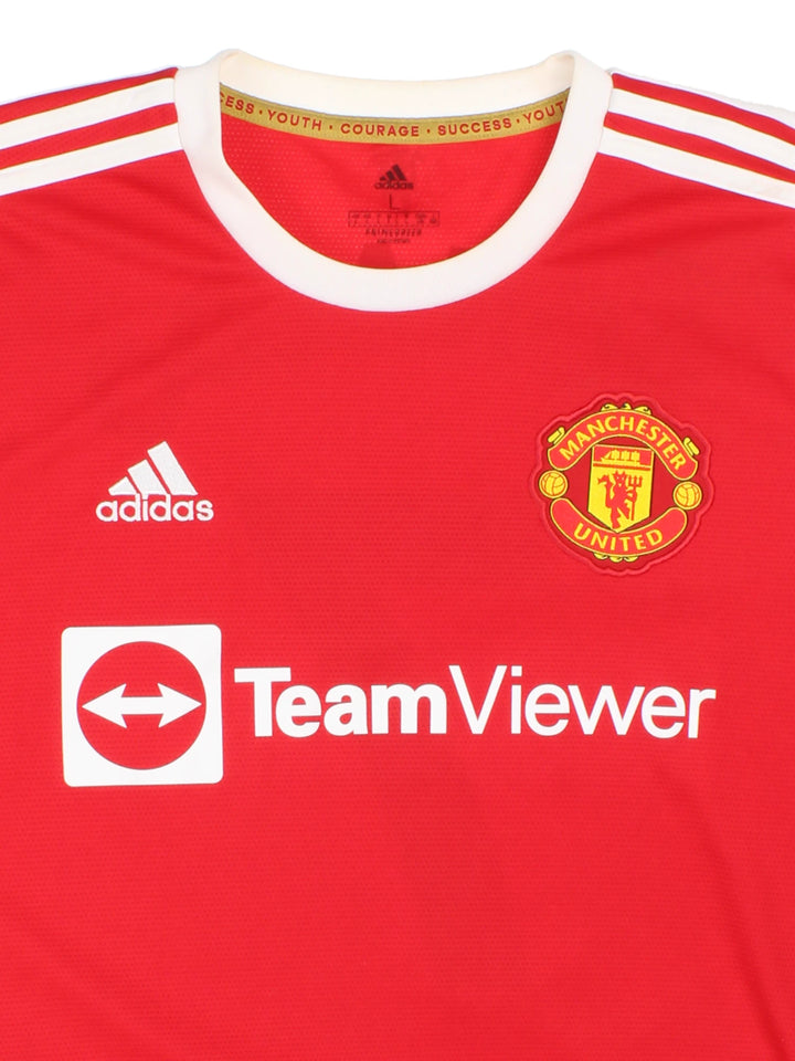 21-22 Adidas Manchester United Home Football Shirt  (Size L)