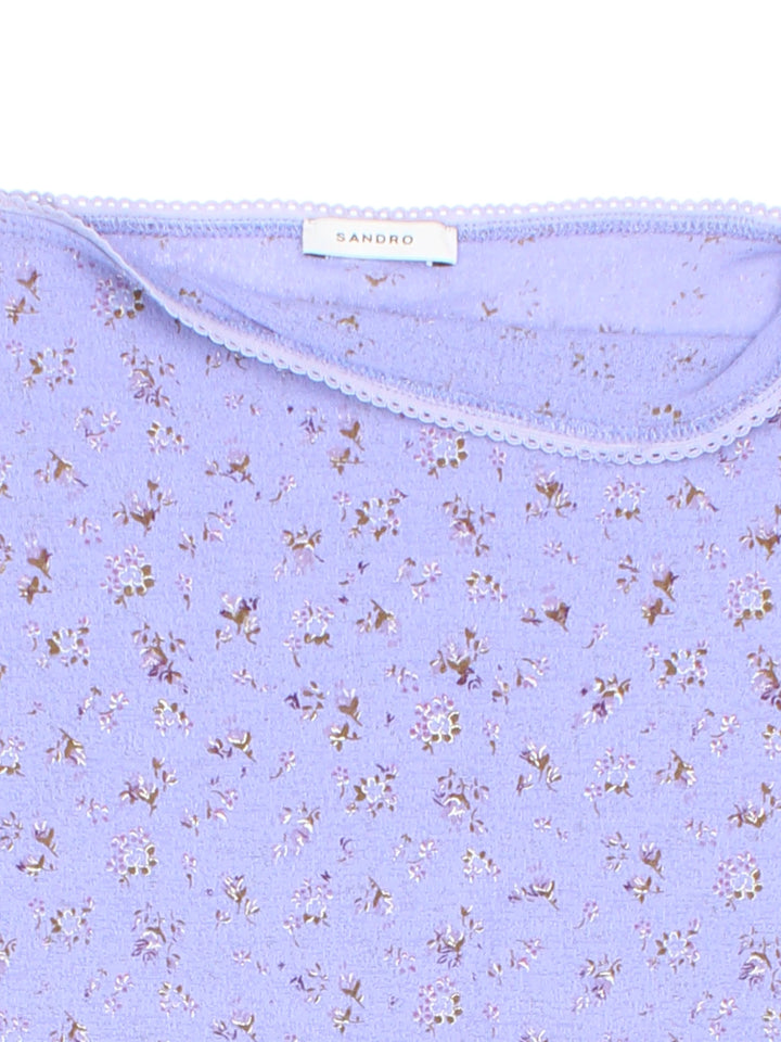 Y2K Sheer Floral Midi Skirt (Size M)