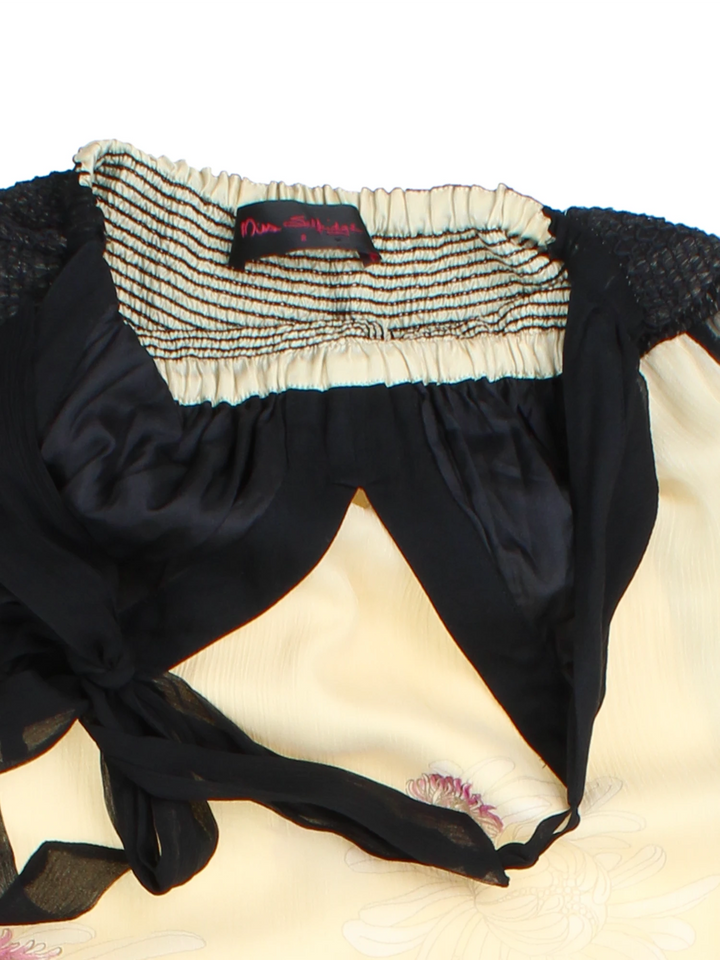 Y2K Sheer Floral Halter Neck Dress (Size XXS)