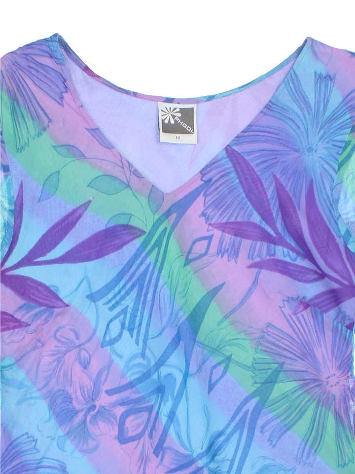 Y2K Phool Floral Blouse (Size S)