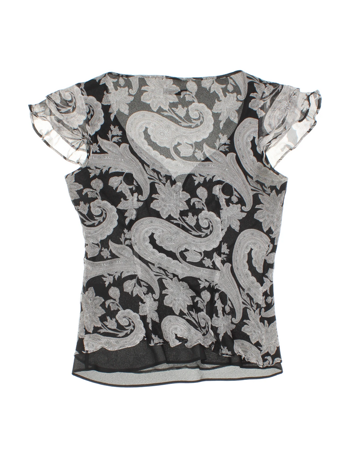 Y2K Paisley Top (Size XS)