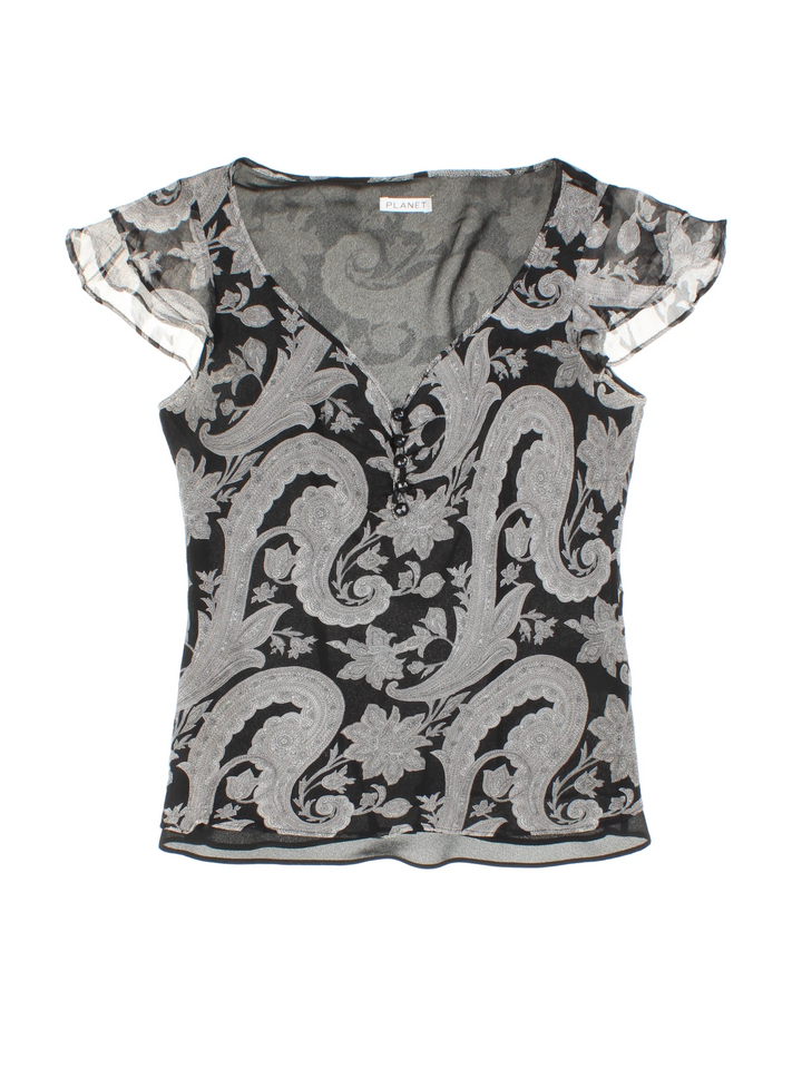 Y2K Paisley Top (Size XS)
