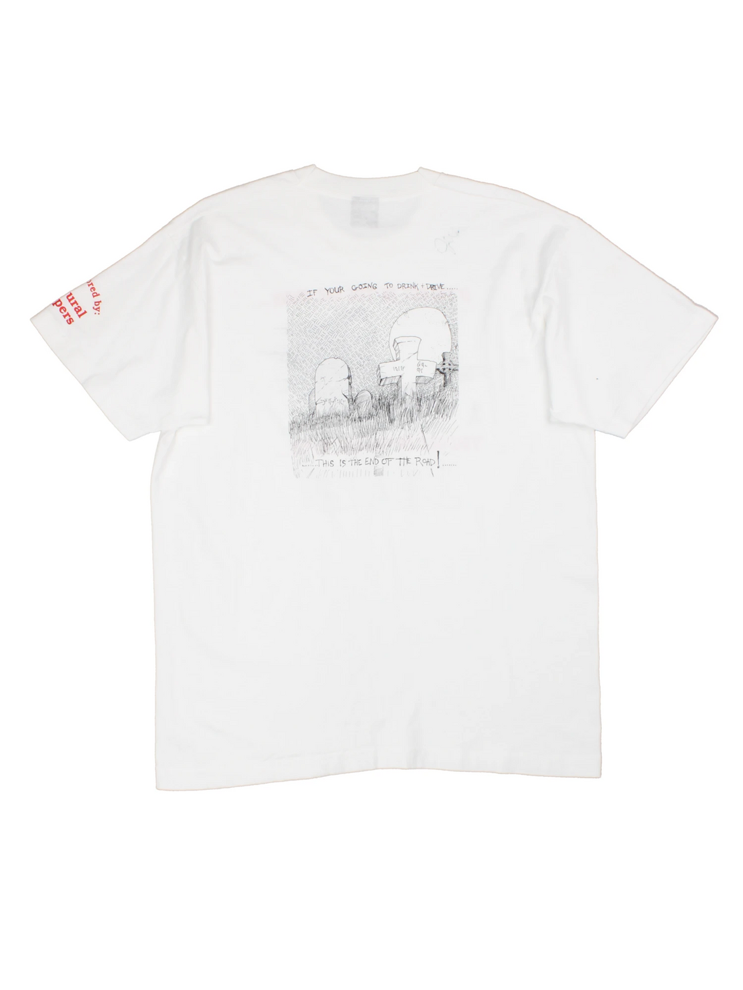 Vintage If You Get In The Car Drunk Graphic T-shirt (Size L)