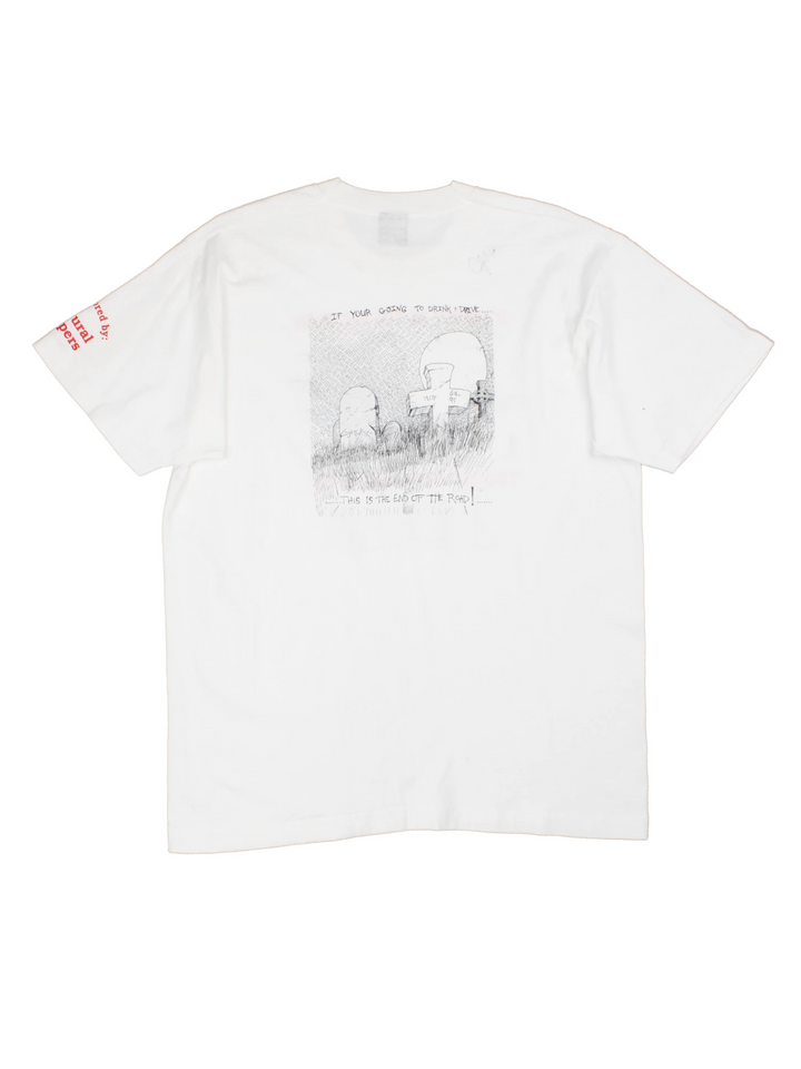 Vintage If You Get In The Car Drunk Graphic T-shirt (Size L)