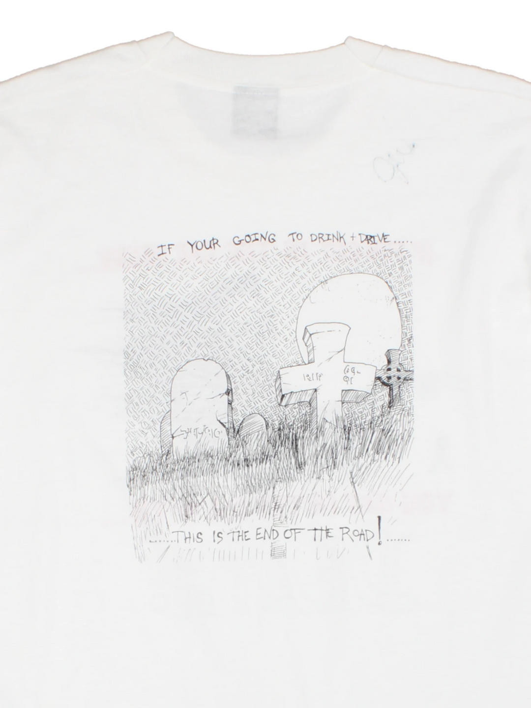 Vintage If You Get In The Car Drunk Graphic T-shirt (Size L)