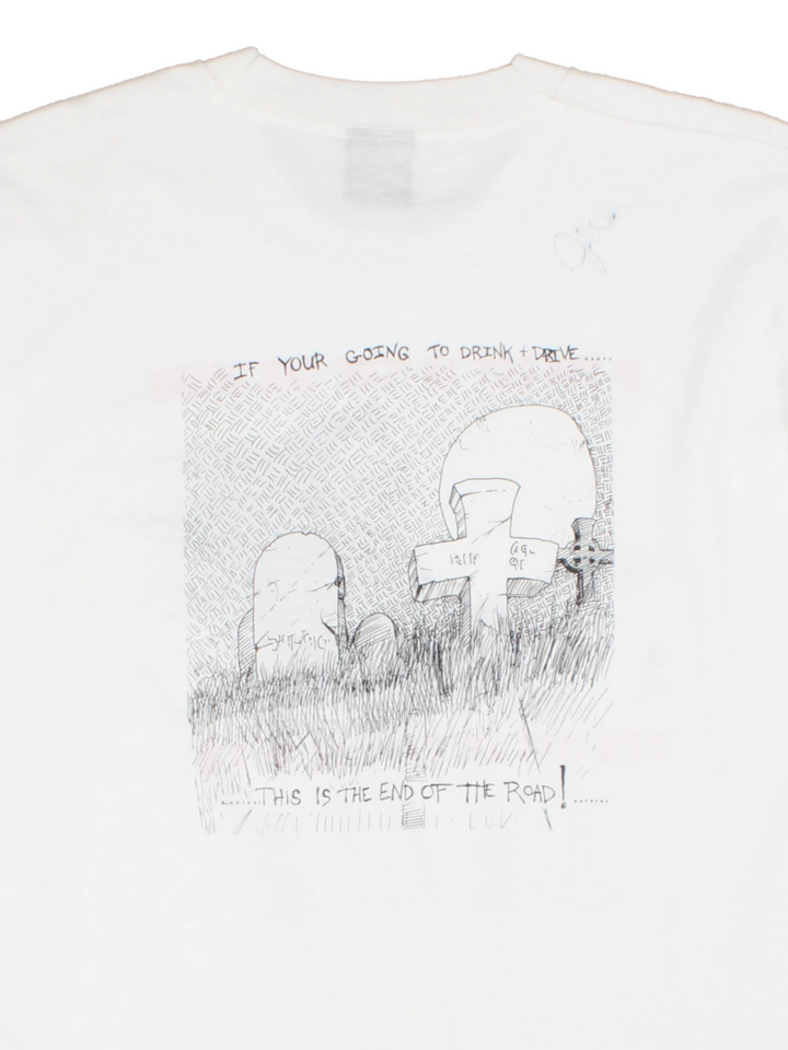 Vintage If You Get In The Car Drunk Graphic T-shirt (Size L)