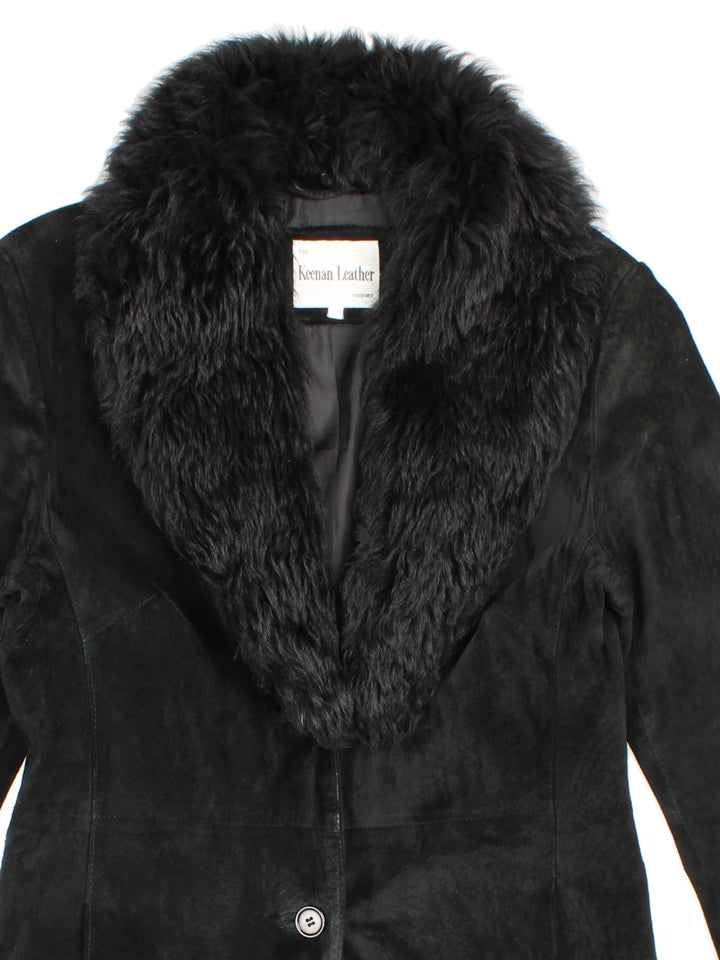 Y2K Suede/Faux Fur Trench Coat (Size XS)