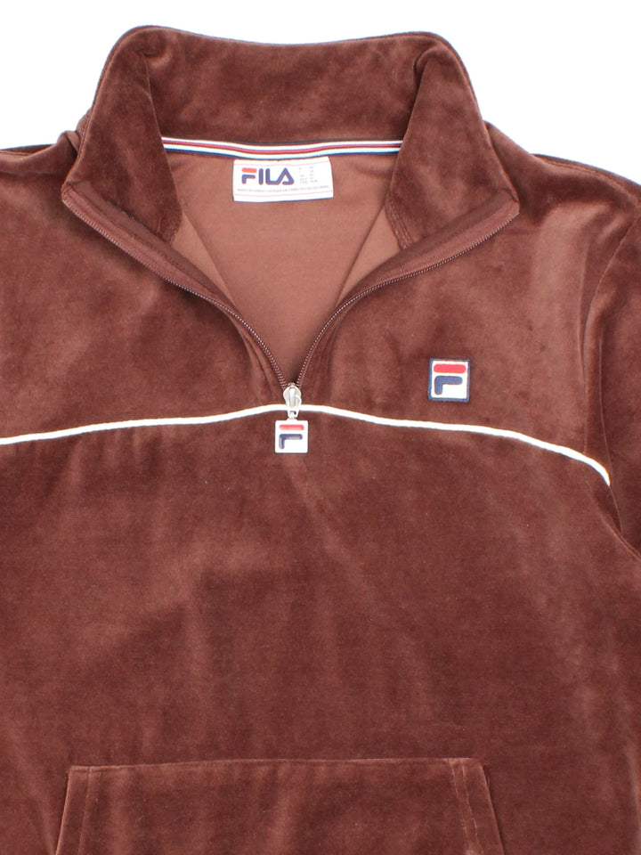 Fila Vintage Duke Velour 1/4 Zip  (Size M)