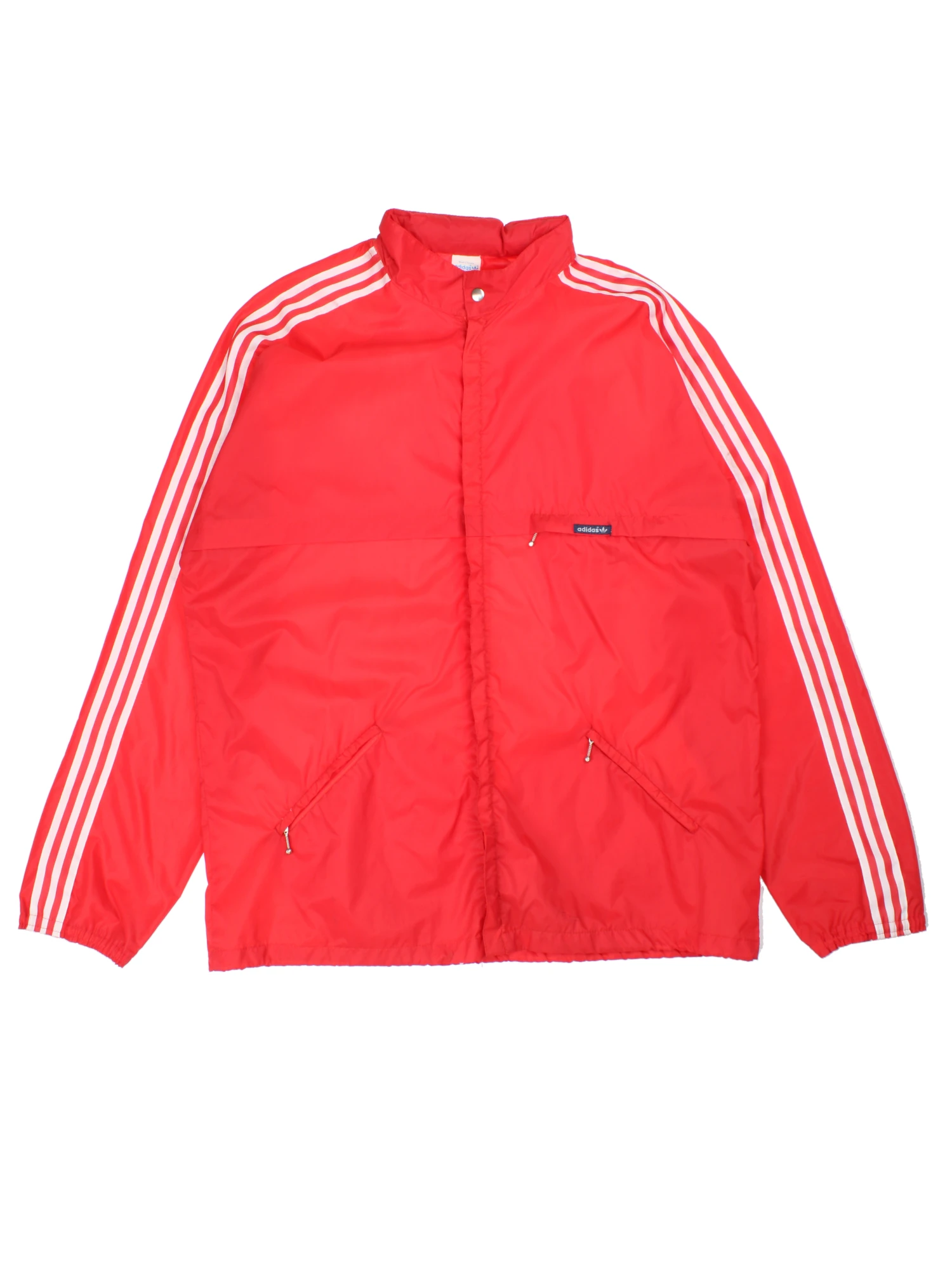 adidas◇ジャージ/3/ナイロン/RED/70s/西ドイツ製/デサント製/トラック 