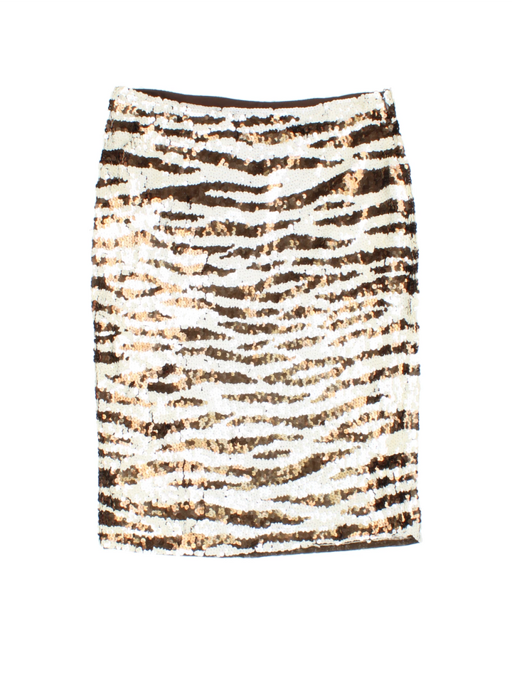 90's Karen Millen Sequin Mini Skirt (Size L)