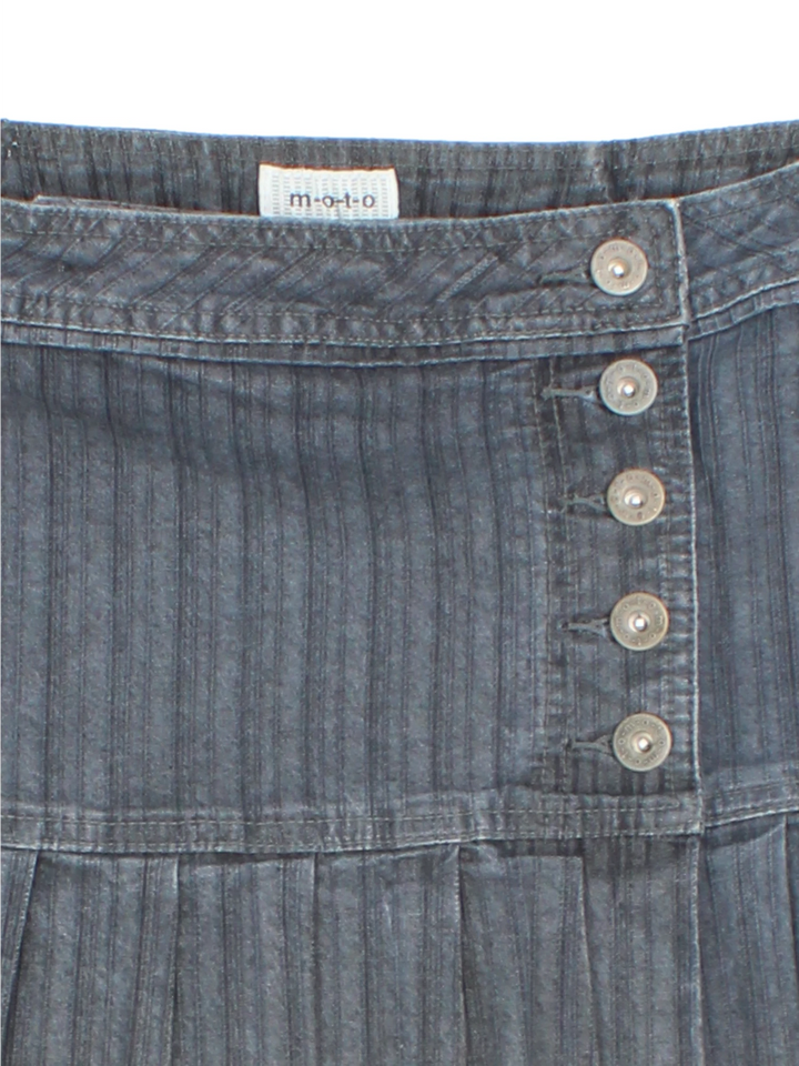 Y2K Moto Pleated Mini Skirt (Size XL)