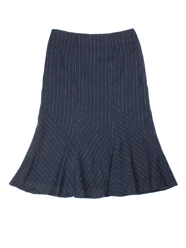90's Pinstripe Midi Skirt (Size L)