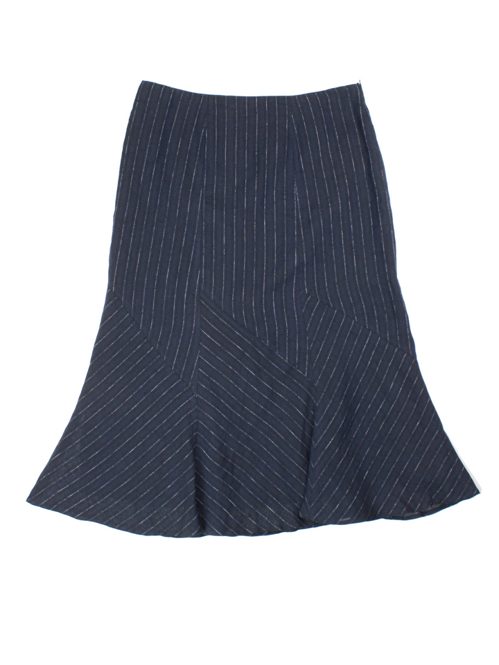 90's Pinstripe Midi Skirt (Size L)