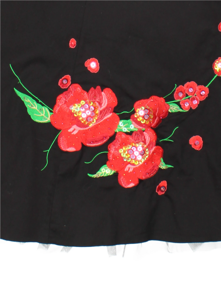 Y2K Floral Detail Mini Dress (Size XS)