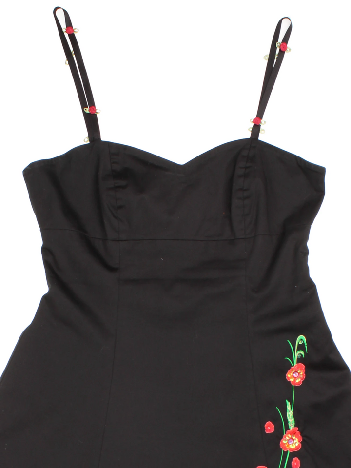 Y2K Floral Detail Mini Dress (Size XS)